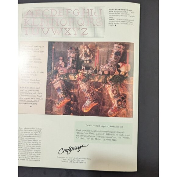 Better Homes & Gardens Hearts Come Home Cross Stitch Pattern 1985 Vintage Christ - Picture 6 of 6